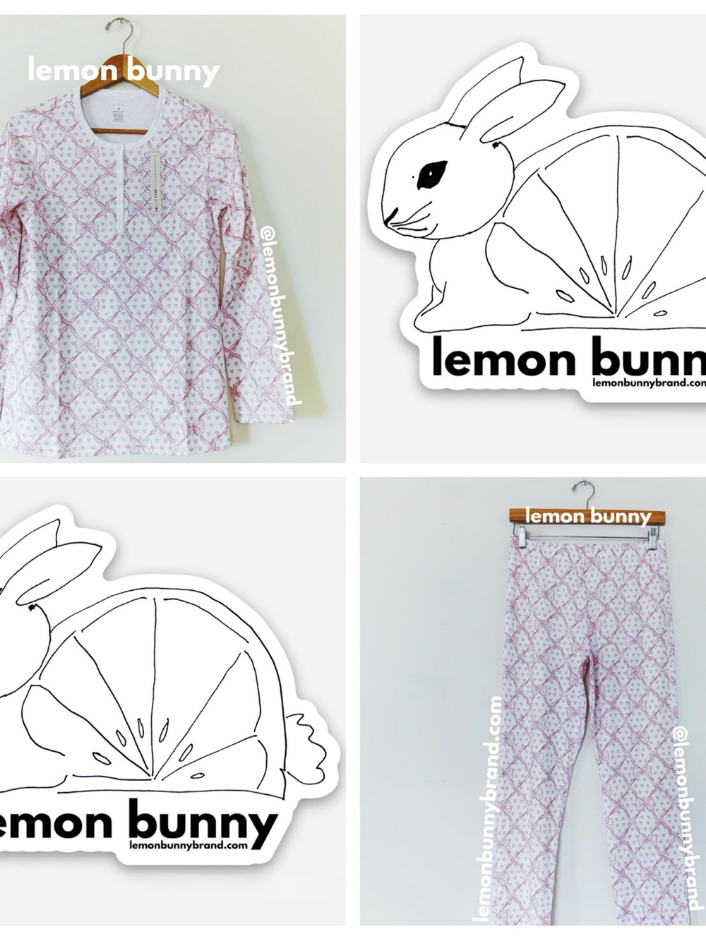 Roller Rabbit x LoveShackFancy Baby Bow Hearts Pajamas in Pink Sz Small New NWT